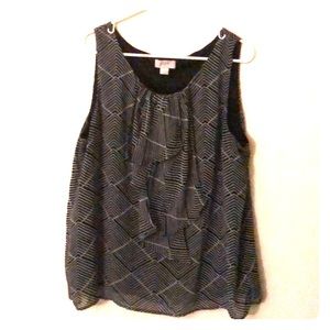 LOFT: Blouse (striped pattern—black and white)
